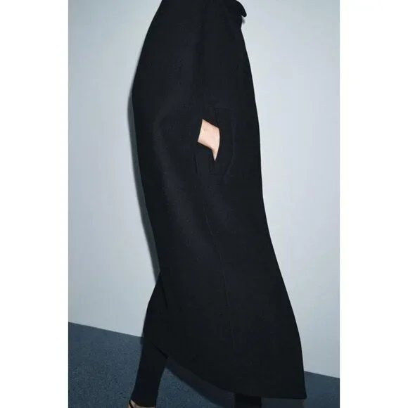 ZARA ZW COLLECTION LIMITED EDITION WOOL BLEND CAPE COAT - Picture 5 of 10